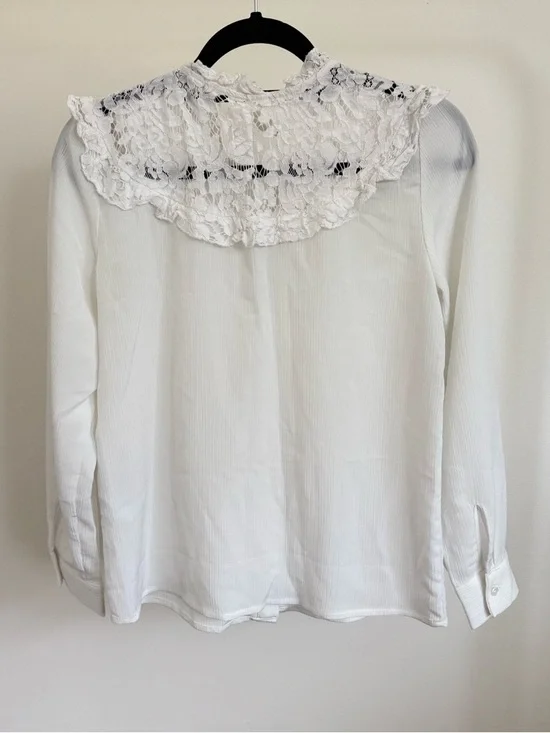 H&M White Lace-Collar Button Down Shirt - Picture 3 of 6